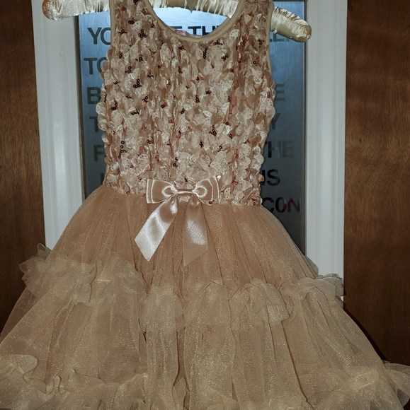 Tan / Beige sequined tutu dress - Picture 1 of 3